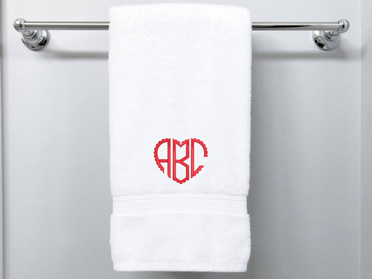 Heart Monogramed Hand Towel - American Comfort