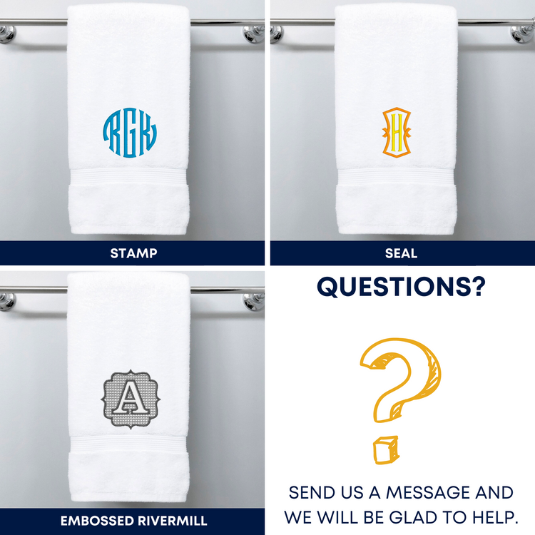 Luxury Monogrammed Bath Towel Set - American Comfort Luxury Linens