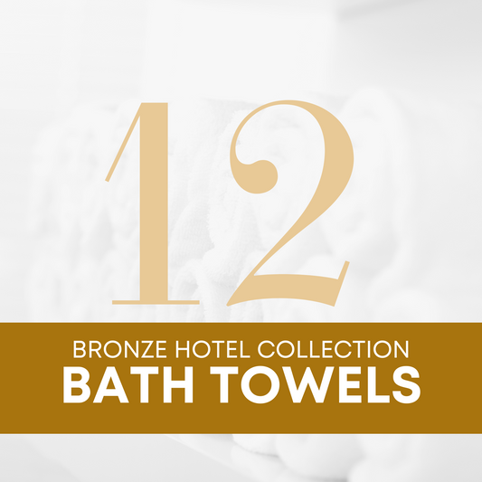American Comfort Bronze Hotel Collection 27" x 50" 14lb per dozen Classic White Bath Towel (Set of 12) - American Comfort Luxury Linens