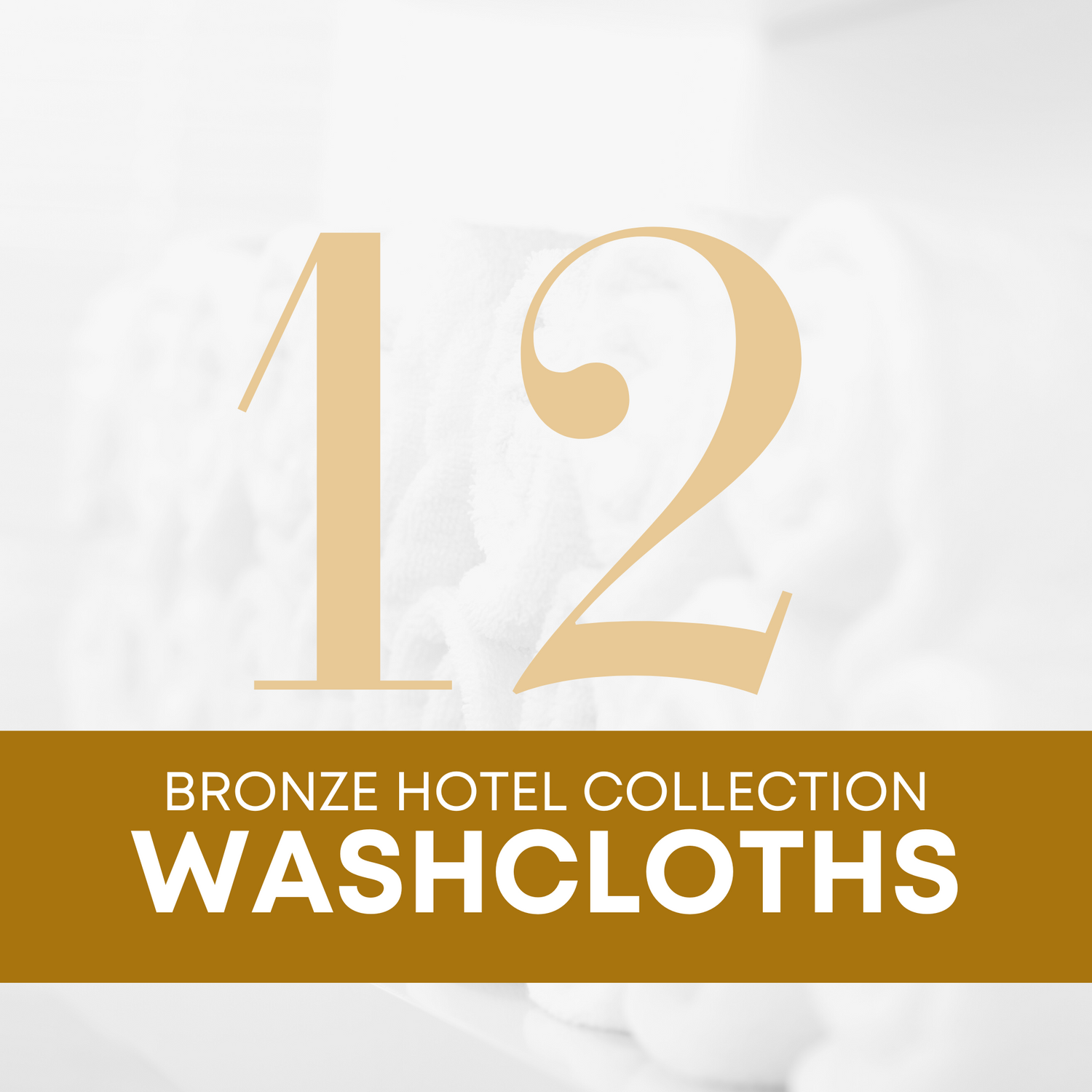 American Comfort Bronze Hotel Collection 13" x 13" 1.5lb per dozen Classic White Washcloths (Set of 12) - American Comfort Luxury Linens