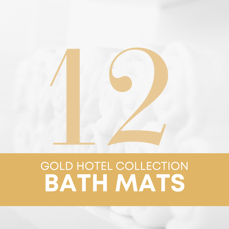 American Comfort Gold Hotel Collection 21" x 36" 12lb per dozen Classic White Bath Mats (Set of 12) - American Comfort Luxury Linens