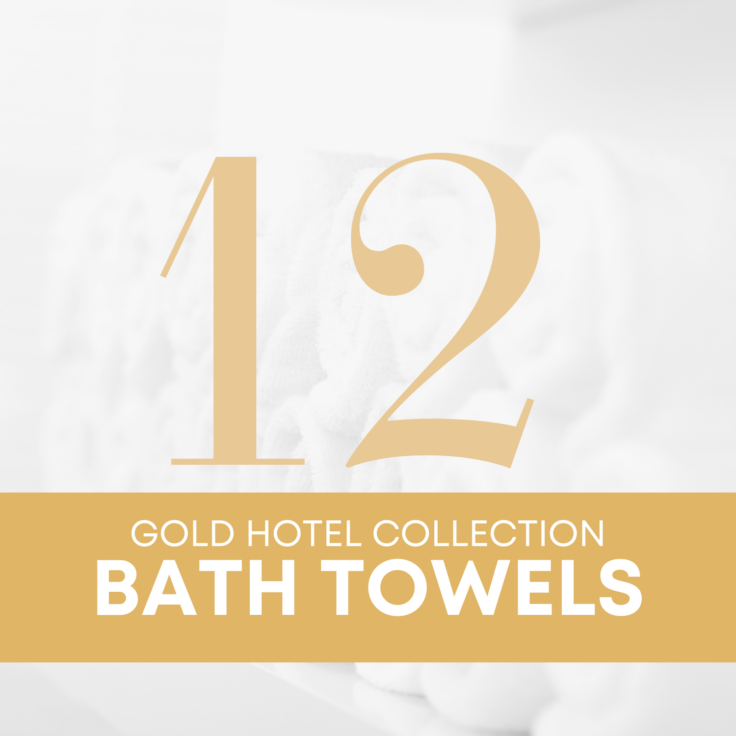American Comfort Gold Hotel Collection 27" x 54" 16lb per dozen Classic White Bath Towels (Set of 12) - American Comfort Luxury Linens
