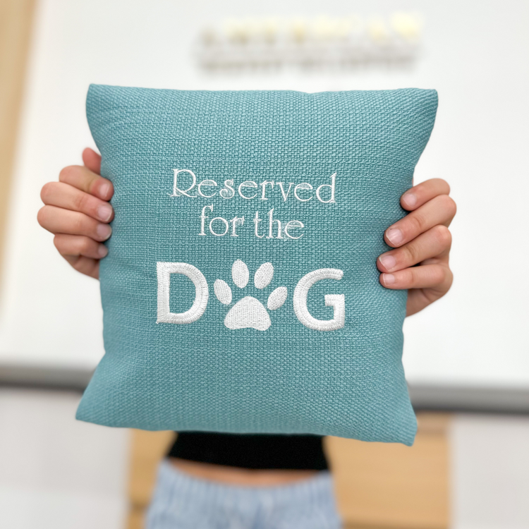 Pawfectly Reserved - Embroidered American Comfort Decorative Throw Pillow