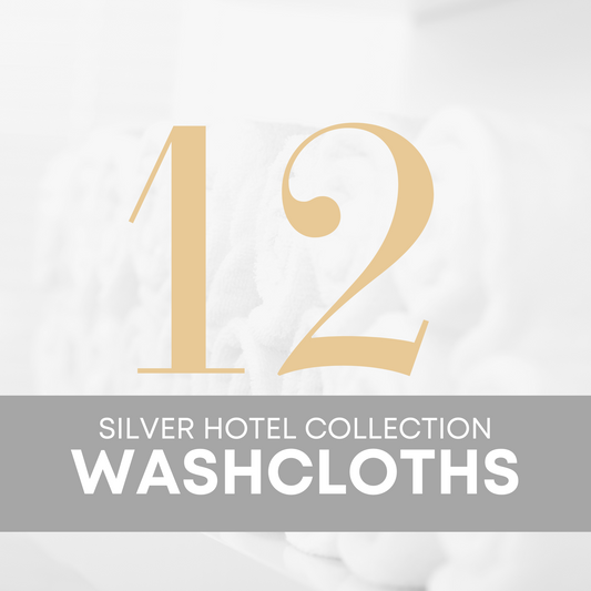 American Comfort Silver Hotel Collection 13" x 13" 1.5lb per dozen Classic White Washcloths (Set of 12) - American Comfort Luxury Linens