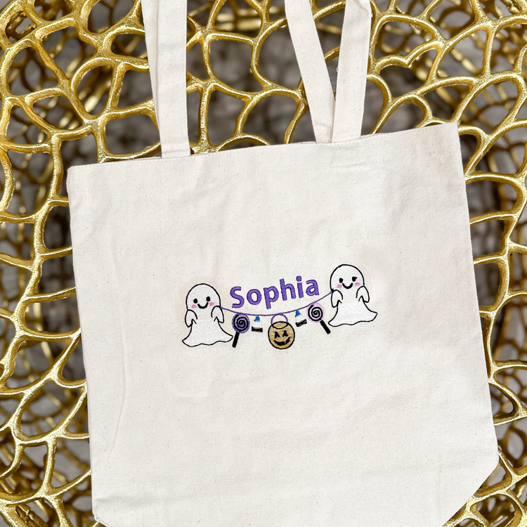 Personalized Halloween Canvas Tote Bag