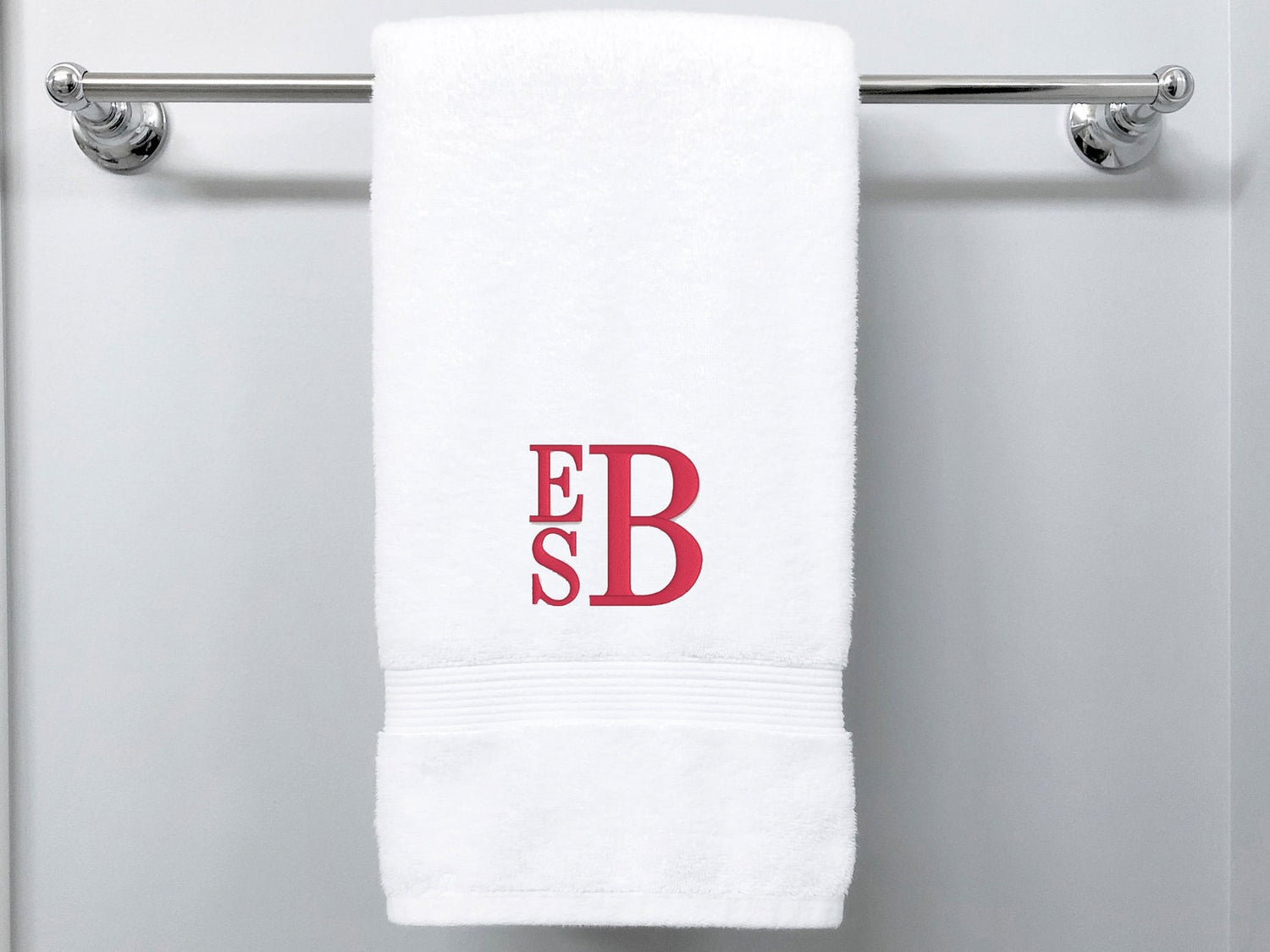 Stacked Monogramed Hand Towel - American Comfort