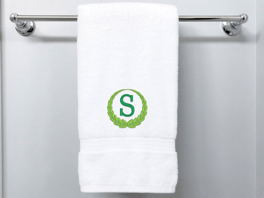 Wreath Monogramed Hand Towel - American Comfort